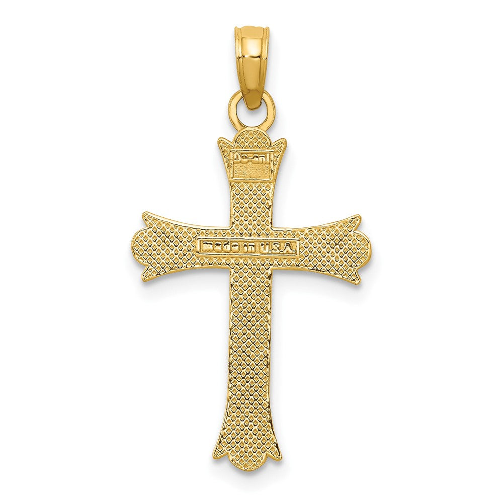 10K Yellow Gold 10K Fleur De Lis Cross Pendant