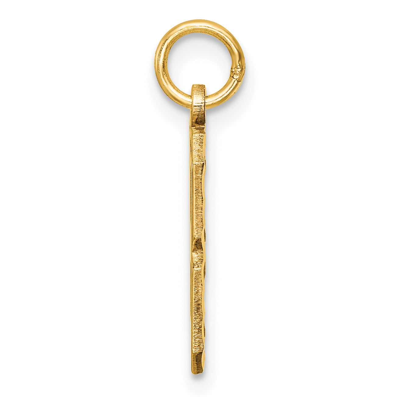 10K Yellow Gold 10Ky Casted Medium Diamond-Cut Number 8 Charm