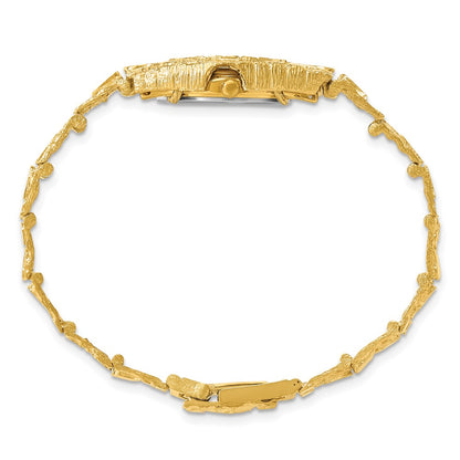 10K Yellow Gold Black 22mm Dial Nugget Watch