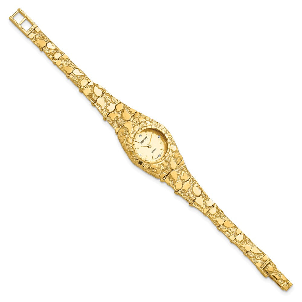 10K Yellow Gold Champagne 22mm Dial Nugget Watch
