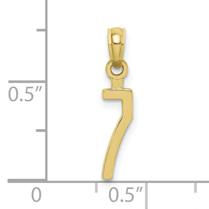 10K Yellow Gold 10K Number 7 Block Charm