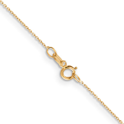 10K Yellow Gold .6mm D/C Round Open Link Cable Chain Necklace