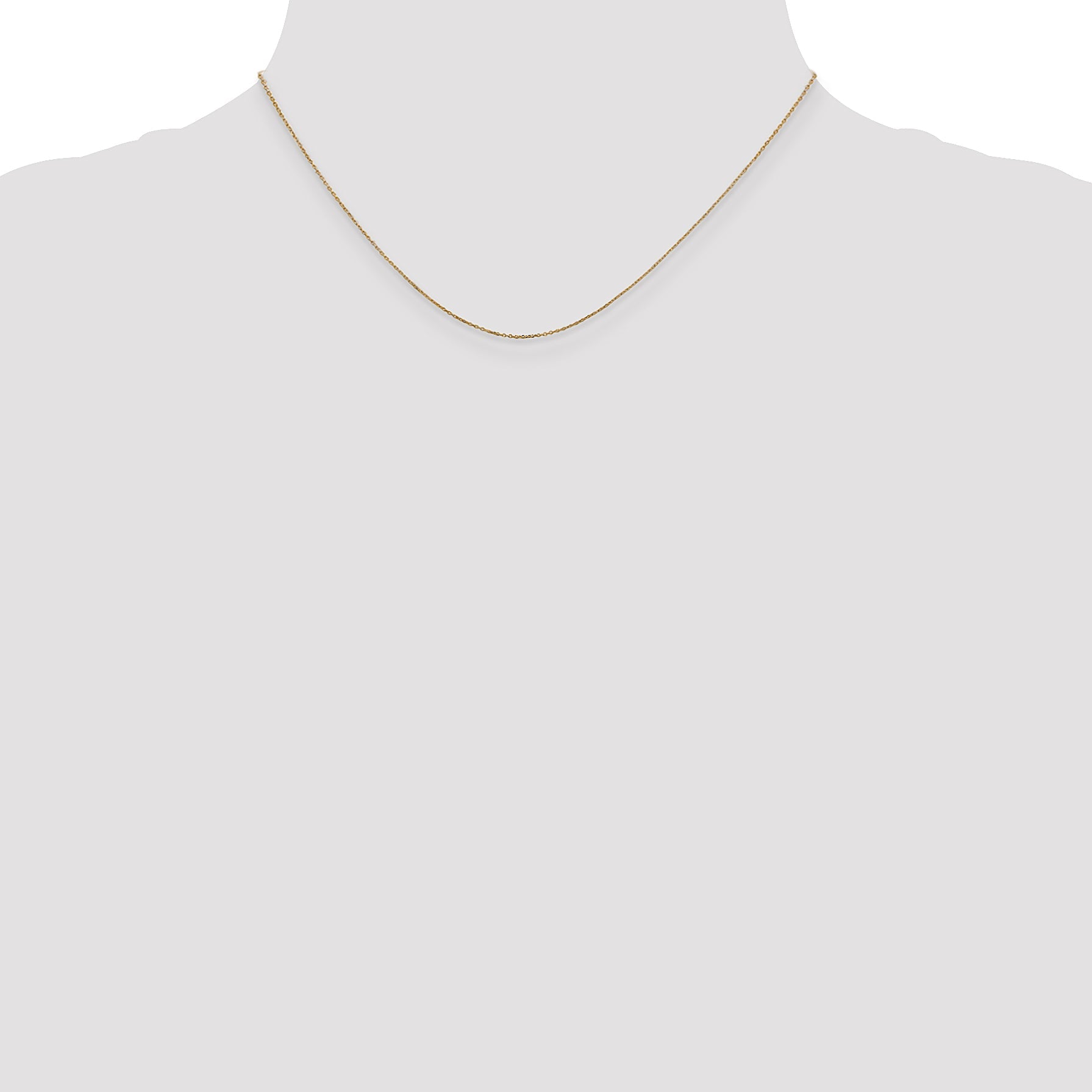 10K Yellow Gold .6mm D/C Round Open Link Cable Chain Necklace