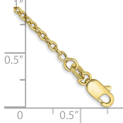 10K Yellow Gold 1.8mm Forzantine Cable Chain Anklet