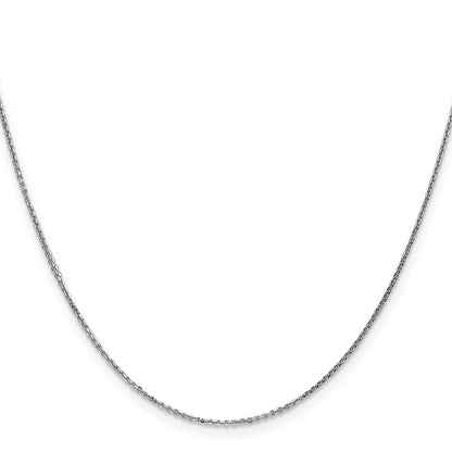 24 Inch 10K White Gold Wg .95mm D/C Cable Chain Necklace