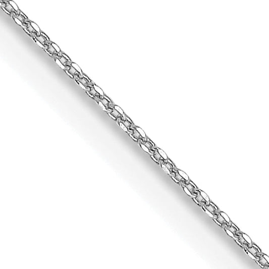 14 Inch 10K Wg .6mm D/C Round Open Link Cable Chain Necklace