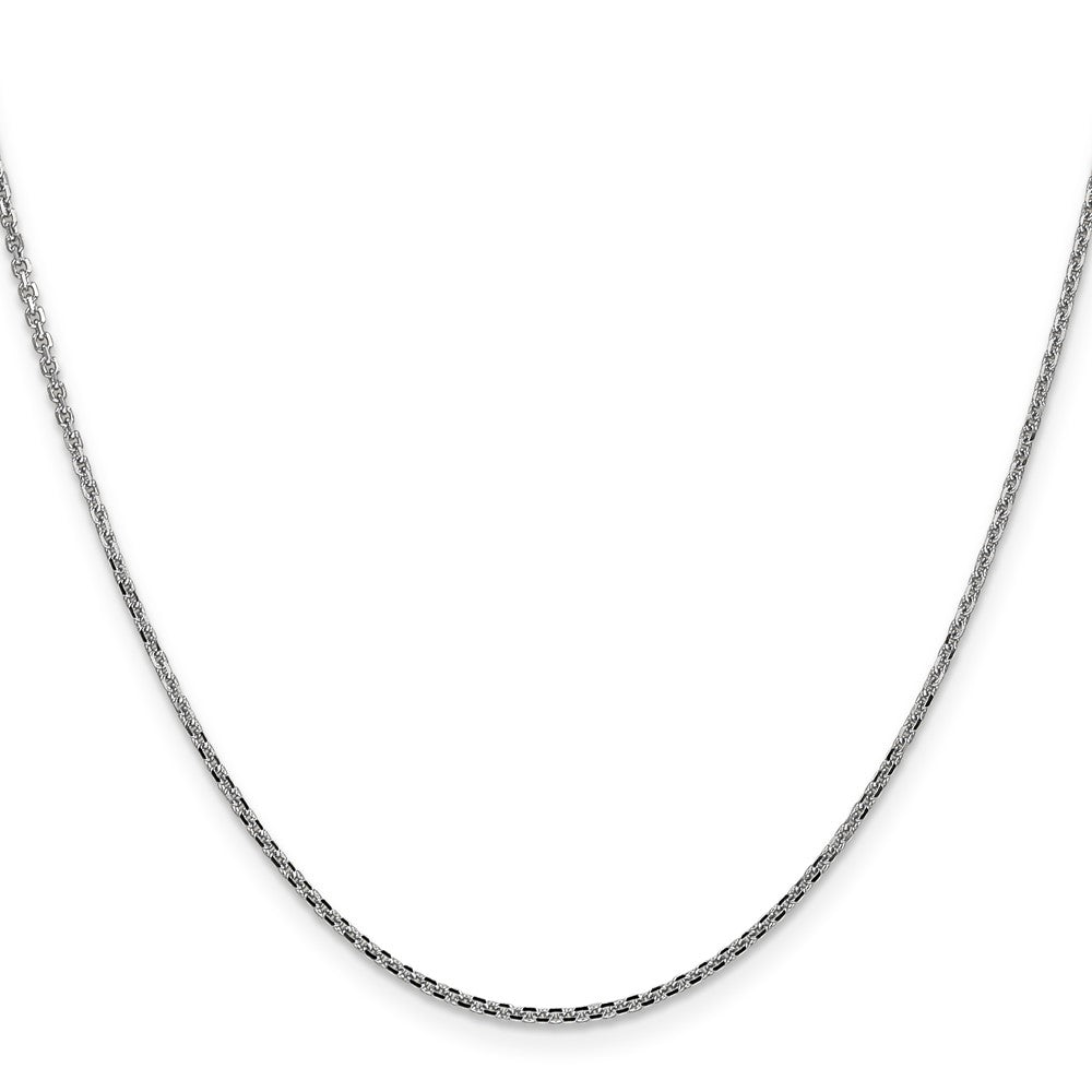 16 Inch 10K White Gold Wg 1.45mm D/C Cable Chain Necklace