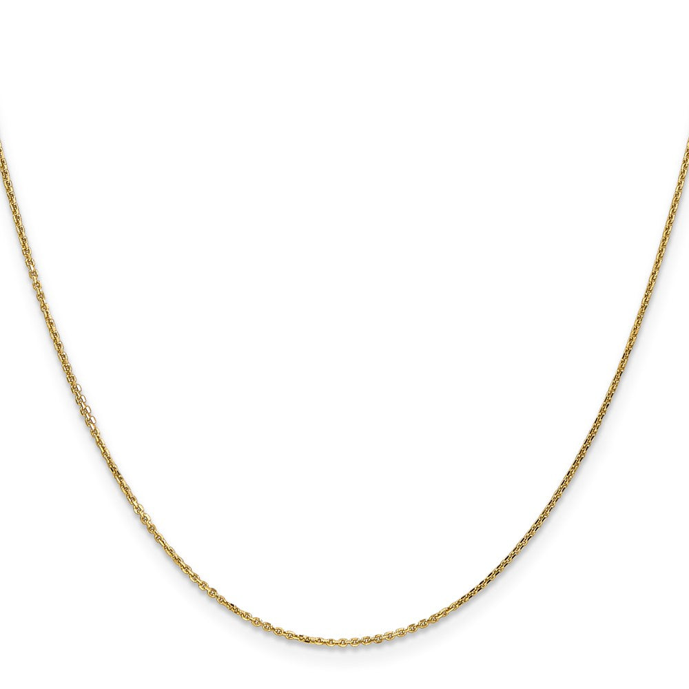 18 Inch 10K Yellow Gold .95mm D/C Cable Chain Necklace