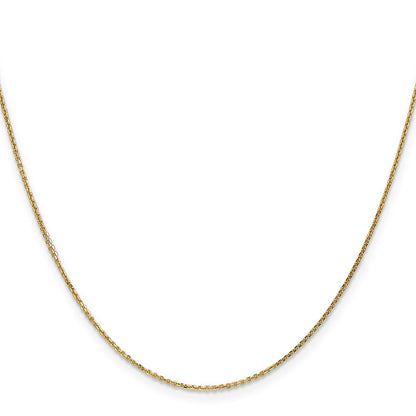 18 Inch 10K Yellow Gold .95mm D/C Cable Chain Necklace