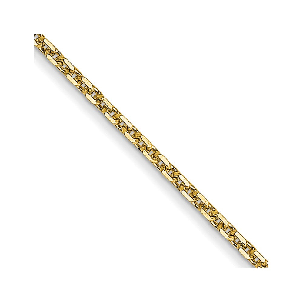18 Inch 10K Yellow Gold .95mm D/C Cable Chain Necklace