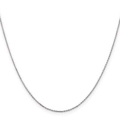 10k White Gold WG .8mm D/C Cable with Lobster Clasp Chain Necklace