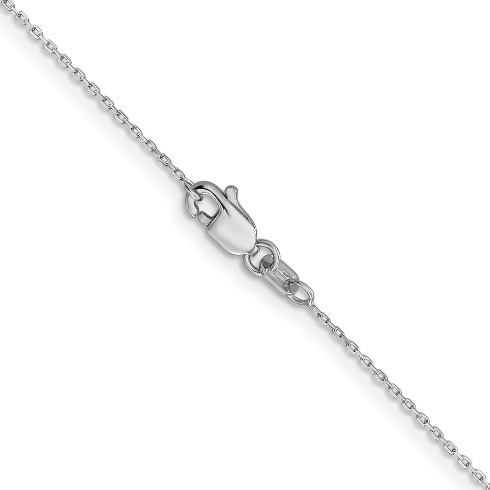 16 Inch 10K White Gold Wg .8mm D/C Cable With Lobster Clasp Chain Necklace