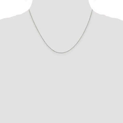 10k White Gold WG .8mm D/C Cable with Lobster Clasp Chain Necklace