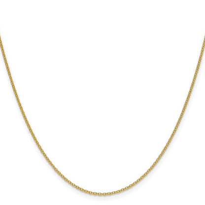 18 Inch 10K Yellow Gold 1.5mm Cable Chain Necklace