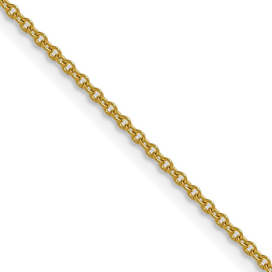 18 Inch 10K Yellow Gold 1.5mm Cable Chain Necklace