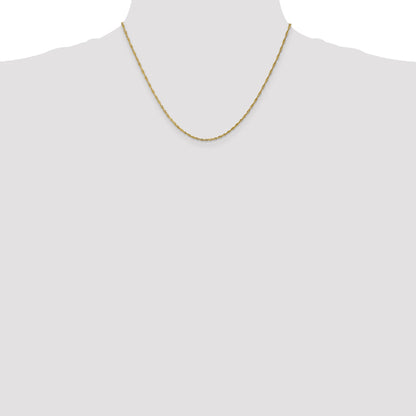 18 Inch 10K Yellow Gold 1.4mm Singapore Chain Necklace