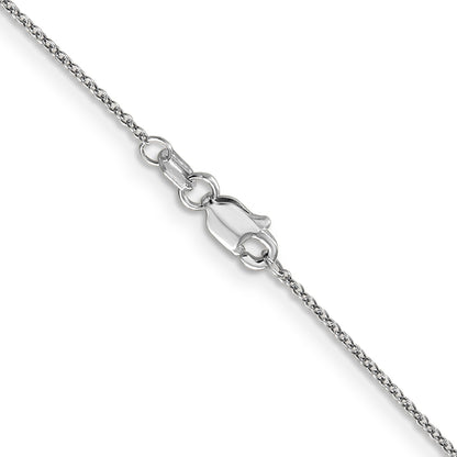 24 Inch 10K White Gold Wg .9mm Cable Chain Necklace