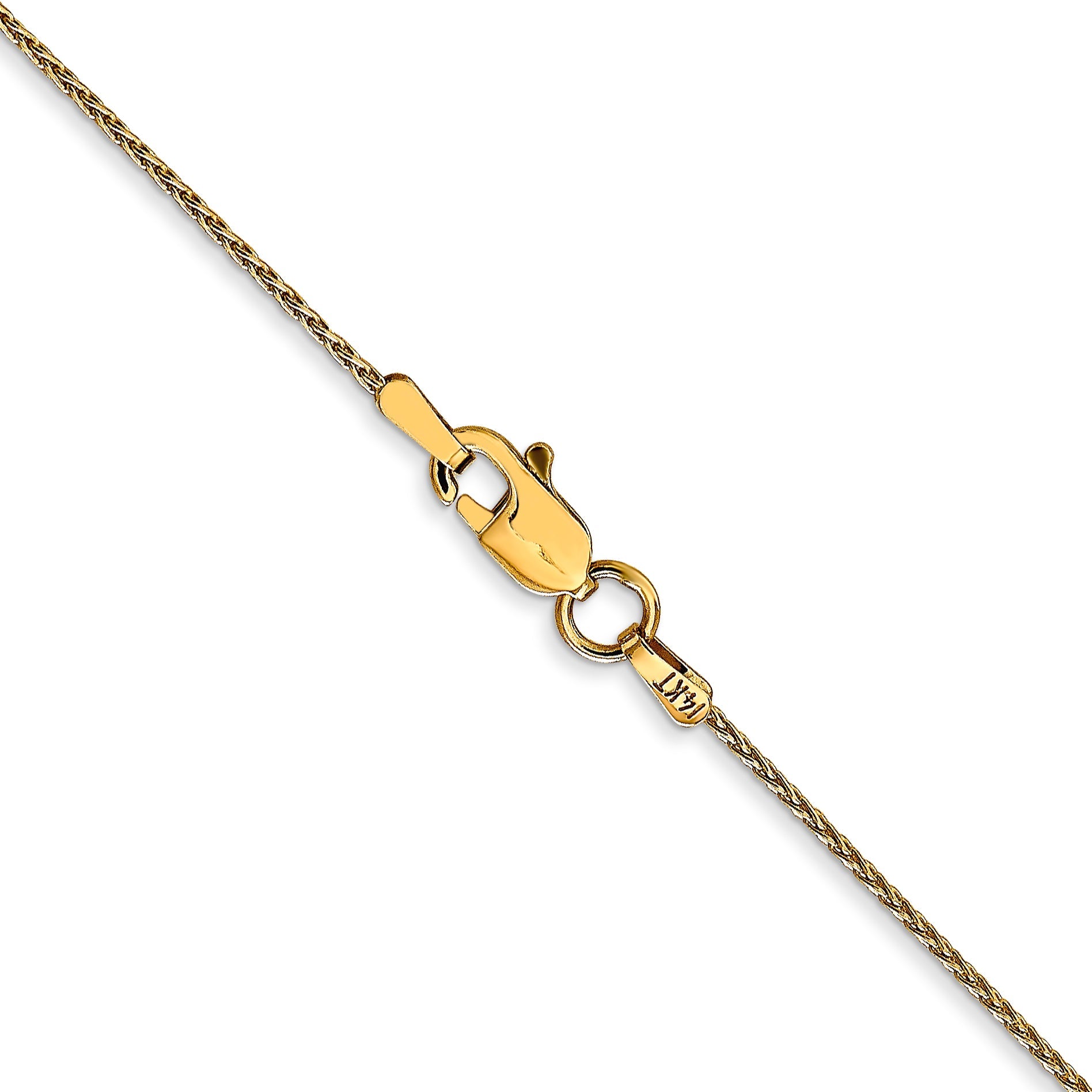 2 Inch 10K Yellow Gold 1mm Parisian Wheat Chain Necklace