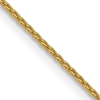 2 Inch 10K Yellow Gold 1mm Parisian Wheat Chain Necklace
