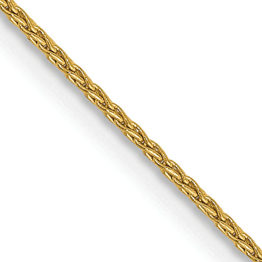 2 Inch 10K Yellow Gold 1mm Parisian Wheat Chain Necklace