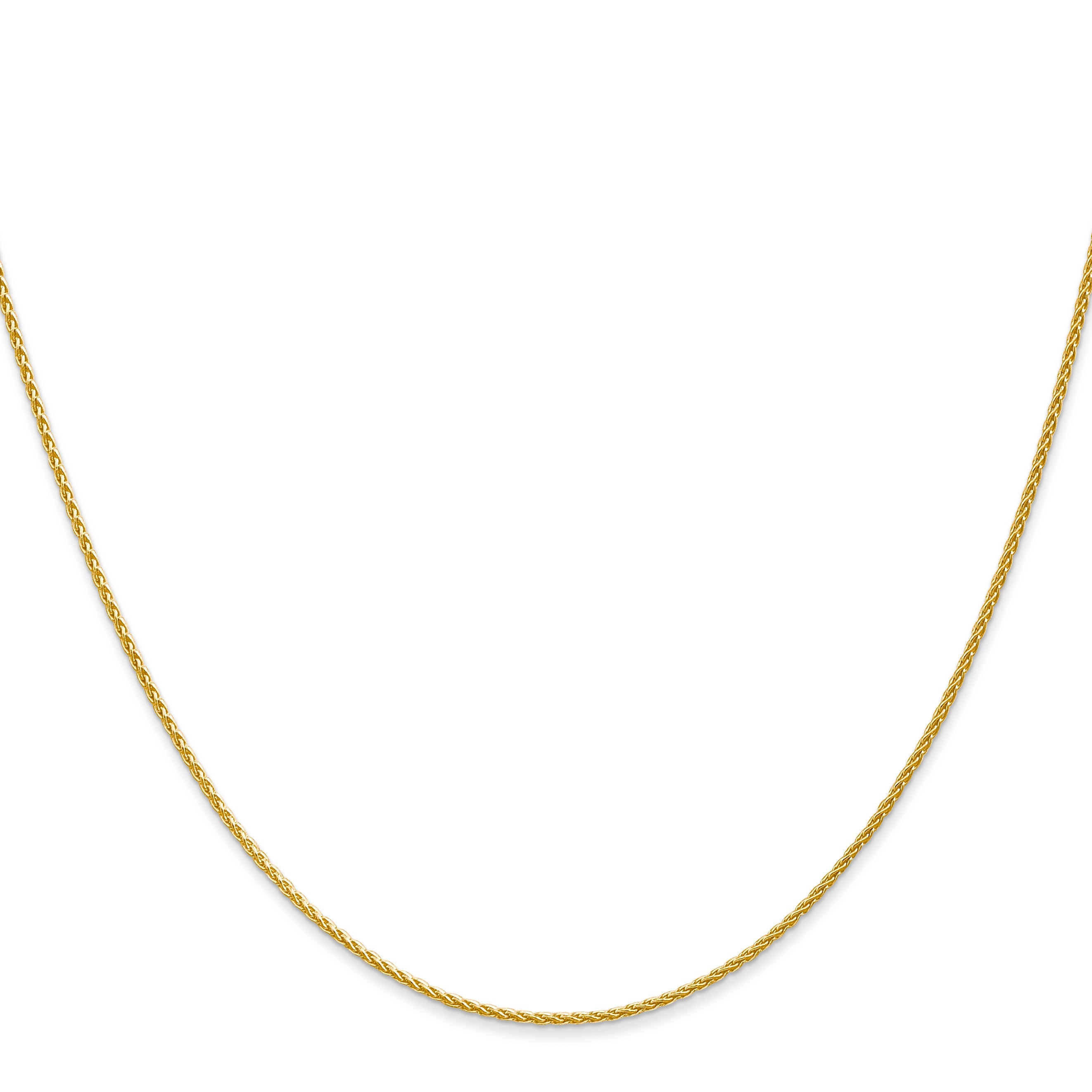 2 Inch 10K Yellow Gold 1.2mm Parisian Wheat Chain Necklace