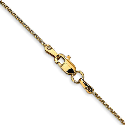 2 Inch 10K Yellow Gold 1.2mm Parisian Wheat Chain Necklace