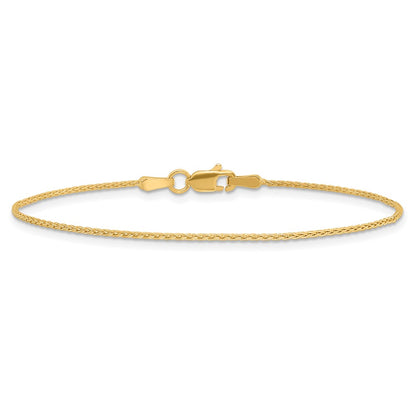 10K Yellow Gold 1.2mm Parisian Wheat Chain Anklet