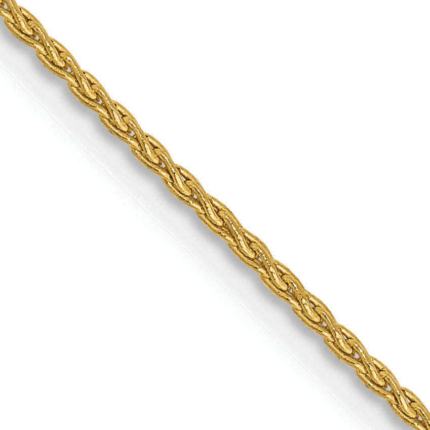 2 Inch 10K Yellow Gold 1.2mm Parisian Wheat Chain Necklace