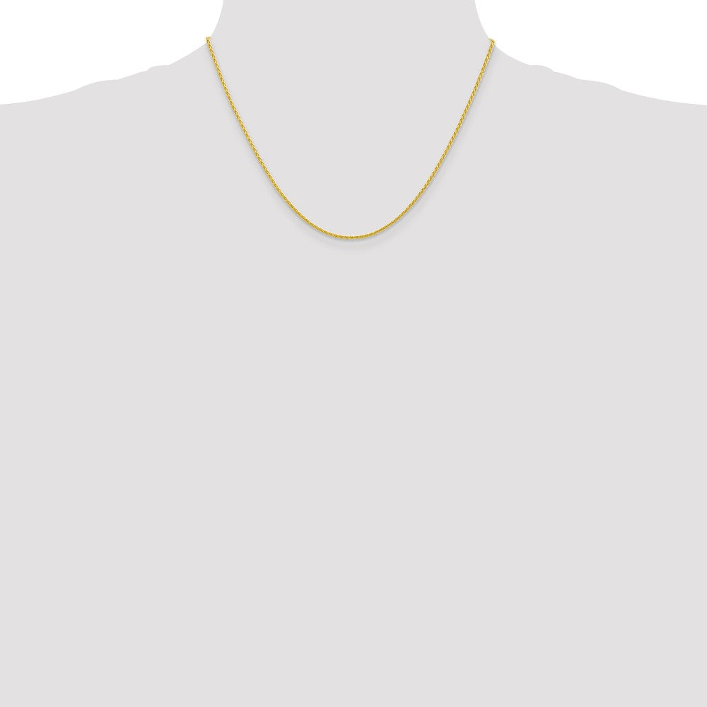 18 Inch 10K Yellow Gold 1.5mm Parisian Wheat Chain Necklace