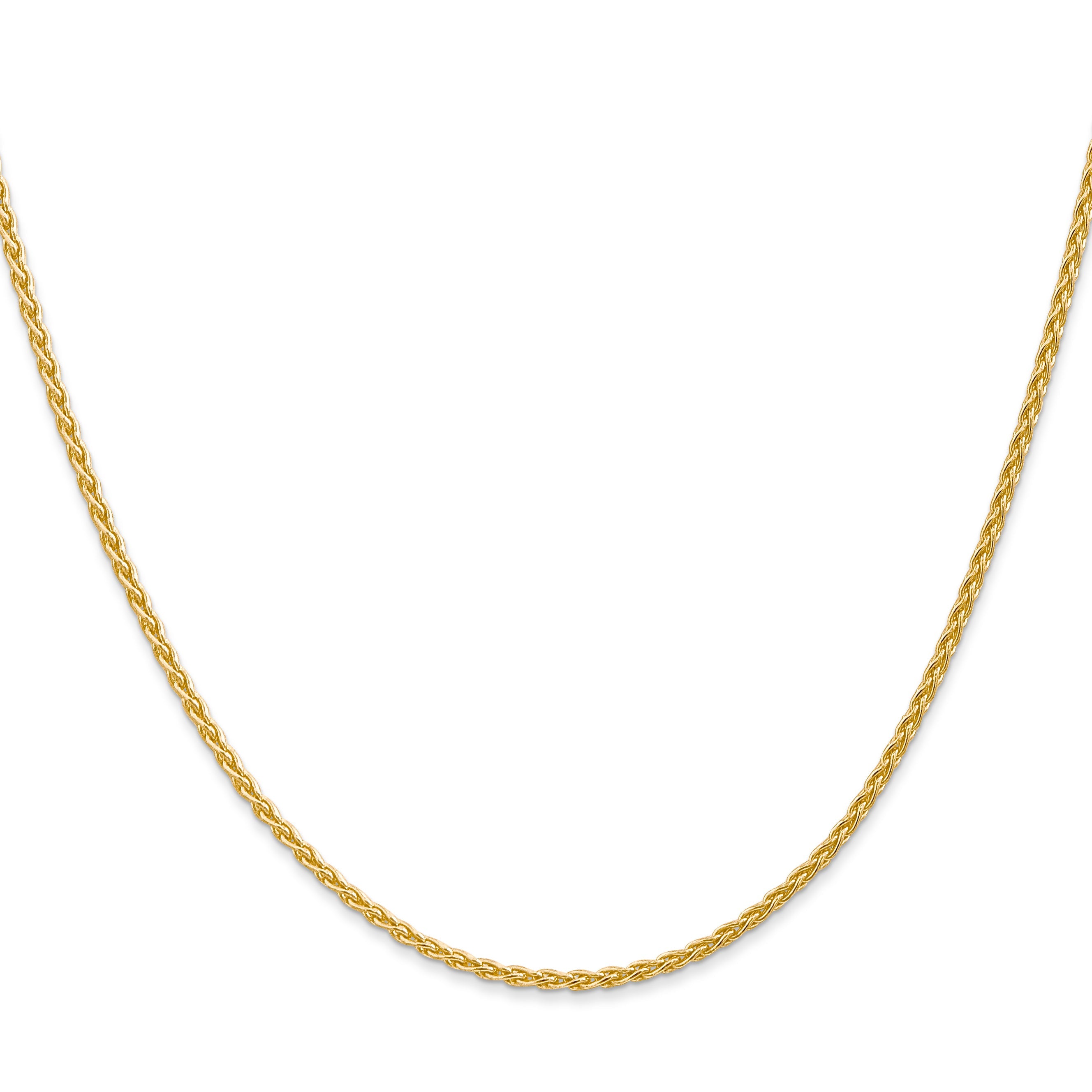 2 Inch 10K Yellow Gold 1.75mm Parisian Wheat Chain Necklace