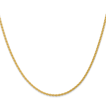 18 Inch 10K Yellow Gold 1.75mm Parisian Wheat Chain Necklace