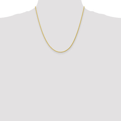 2 Inch 10K Yellow Gold 1.75mm Parisian Wheat Chain Necklace