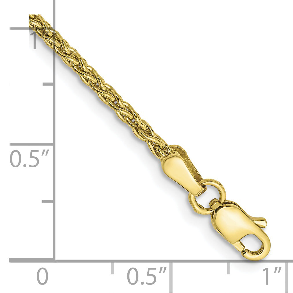 7 Inch 10K Yellow Gold 1.75mm Parisian Wheat Chain Bracelet