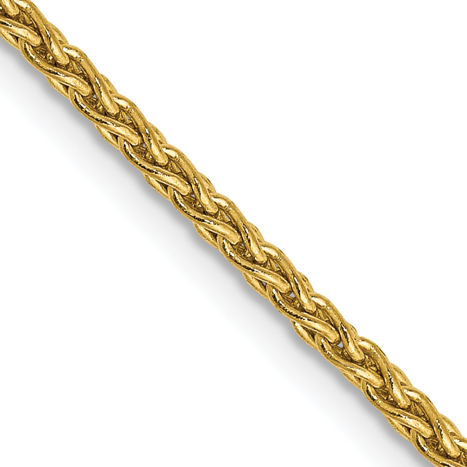 18 Inch 10K Yellow Gold 1.75mm Parisian Wheat Chain Necklace