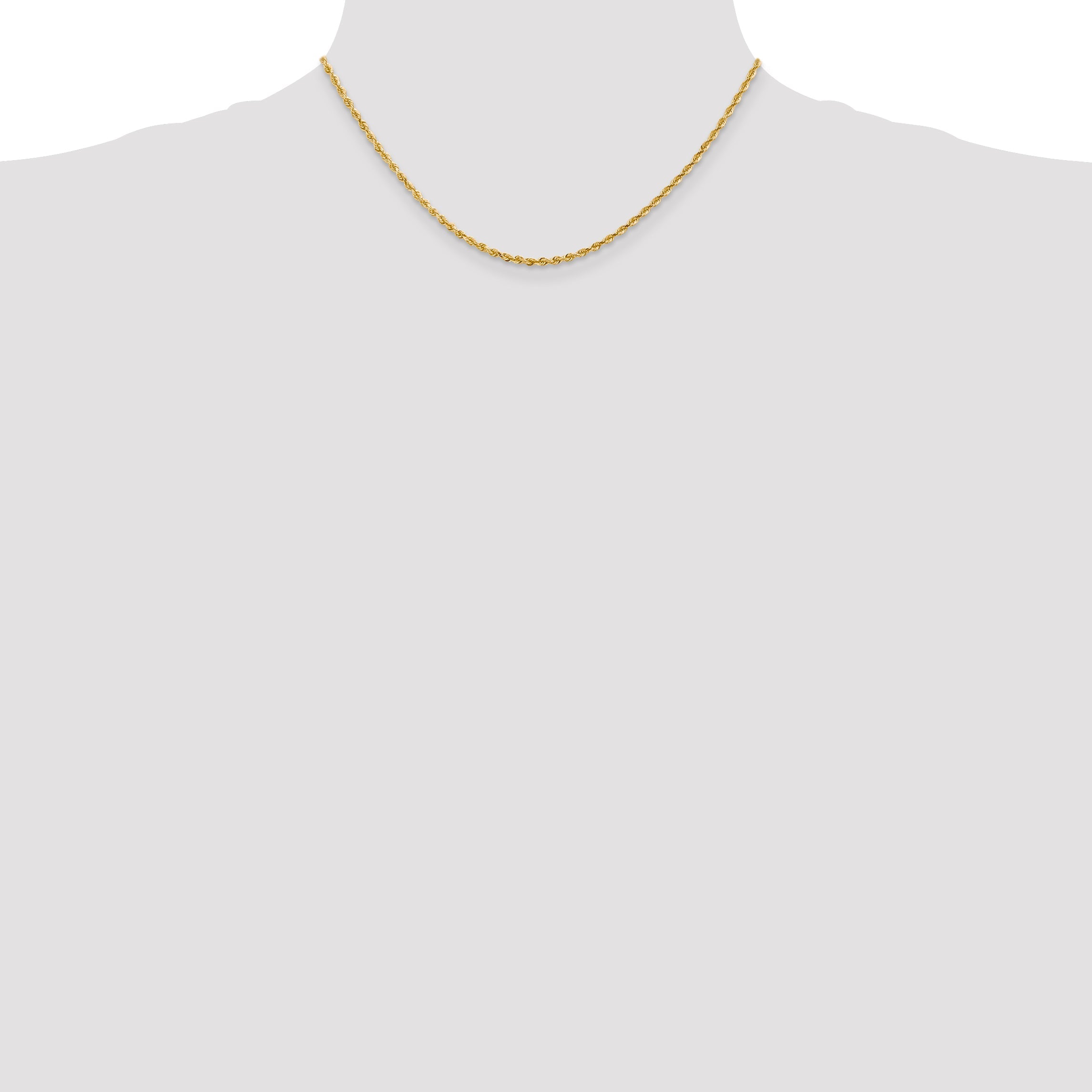 10K Yellow Gold 2.25mm D/C Quadruple Rope Chain Necklace