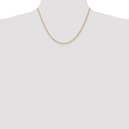 10K Yellow Gold 2.25mm D/C Quadruple Rope Chain Necklace
