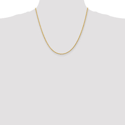 10K Yellow Gold 2.25mm D/C Quadruple Rope Chain Necklace