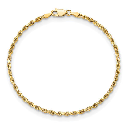 10K Yellow Gold 2.75mm D/C Quadruple Rope Chain Bracelet