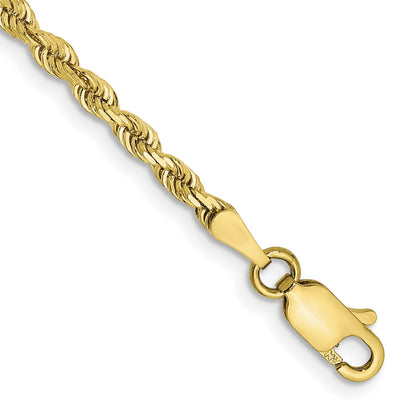 10K Yellow Gold 2.75mm D/C Quadruple Rope Chain Bracelet