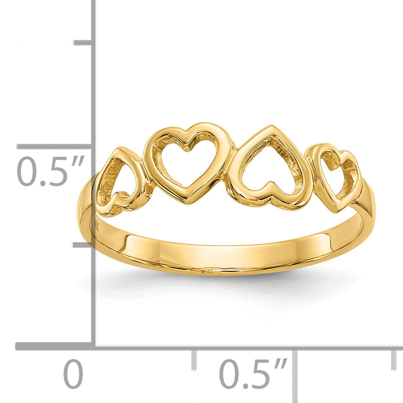 10K Yellow Gold 10K Heart Ring