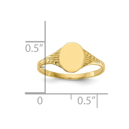 10K Yellow Gold 10K Oval Polished Child Signet Ring