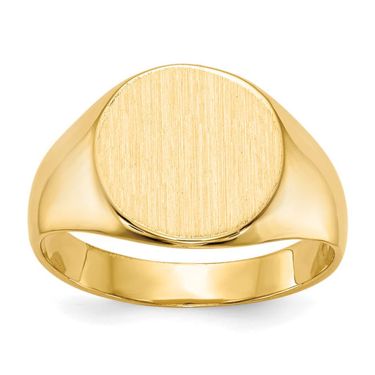 10K Yellow Gold 10.5X11.0mm Closed Back Signet Ring