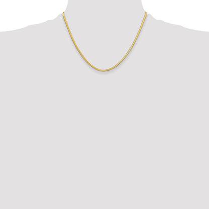 18 Inch 10K Yellow Gold 2.5mm Silky Herringbone Chain Necklace
