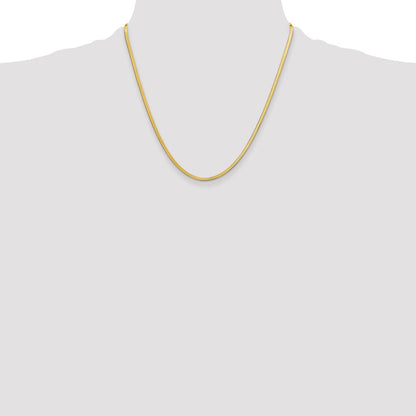 2 Inch 10K Yellow Gold 2.5mm Silky Herringbone Chain Necklace