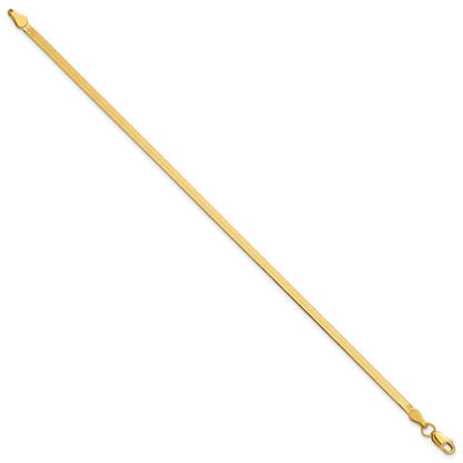 7 Inch 10K Yellow Gold 2.5mm Silky Herringbone Chain Bracelet