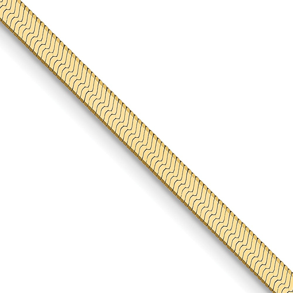 18 Inch 10K Yellow Gold 2.5mm Silky Herringbone Chain Necklace