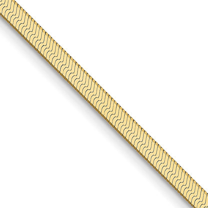 18 Inch 10K Yellow Gold 2.5mm Silky Herringbone Chain Necklace