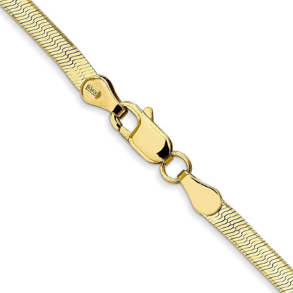 18 Inch 10K Yellow Gold 3mm Silky Herringbone Chain Necklace