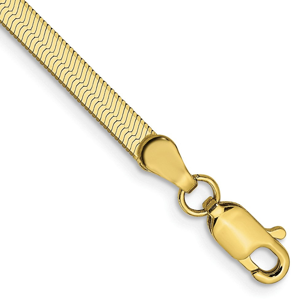 8 Inch 10K Yellow Gold 3mm Silky Herringbone Chain Bracelet