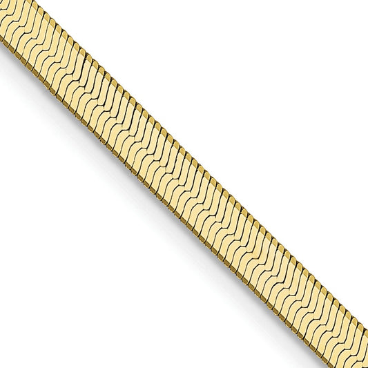 18 Inch 10K Yellow Gold 3mm Silky Herringbone Chain Necklace